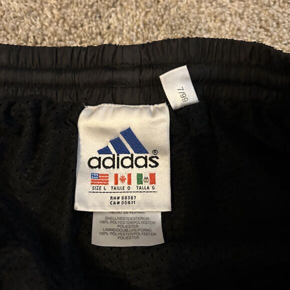 Vintage Adidas Break Away Pants Black Side Snap Warm Up Track Sweatpants 90s L - Picture 6 of 9